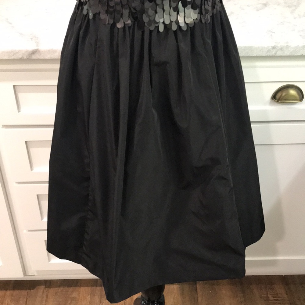 Tracy Reese Plenty Taffeta Dress Womens Size 2 Sequin Bodice Solid Black Lined - Picture 11 of 11